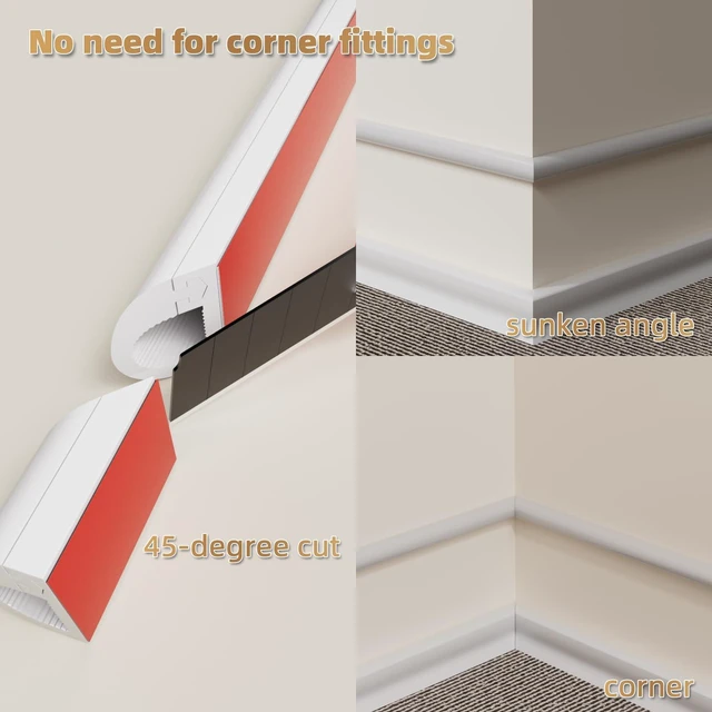 Alt view image 5 of 7 - 118" Side Open One Cord Hider (<1/4") for Wall Mounted Tv,Silicone Flexible Cable Cover to Hide Conceal Cords Along Wall,Wire Raceway Management Cable Concealer Channel,Electric Cord Organizer,White