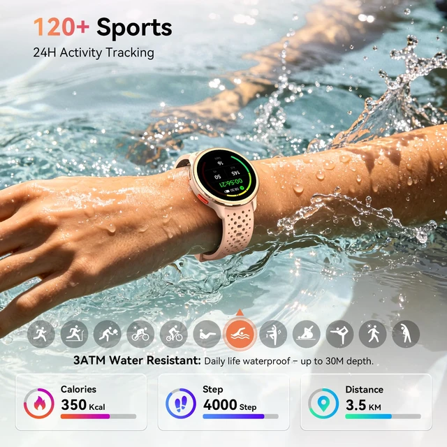Alt view image 6 of 7 - Smart Watch for Women/Men, Answer/Make Call, 1.27" Ultra-HD Screen Smartwatch for iPhone & Android, 3ATM Waterproof Fitness Tracker with Heart Rate/Sleep/SpO2 Monitor, 120+ Sport Modes, 2 Bands