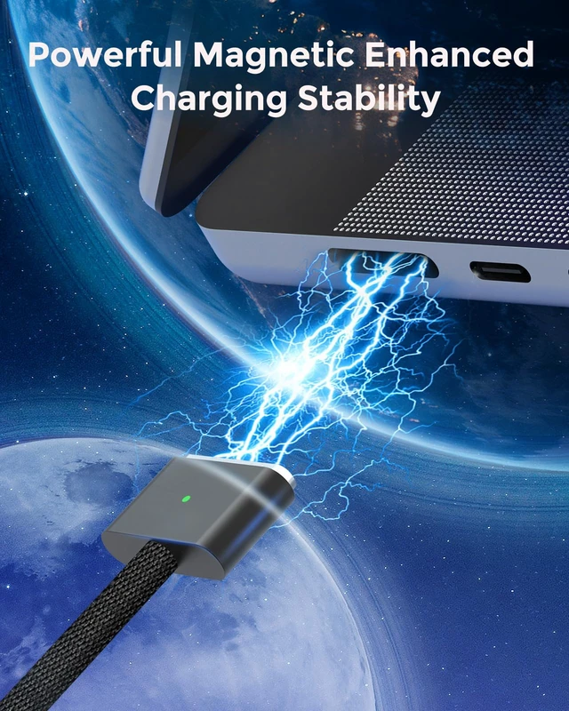 Alt view image 2 of 7 - 140W Charger for MacBook Pro 16 14 inch Mac Air 15 13.6 inch M5 M4 M3 M2 M1 2026 2025 2024 2023 2022 2021, 6.6FT USB C to Magnetic 3 Cable, PD 3.1/3.0, Compact, Original Quality, Space Black