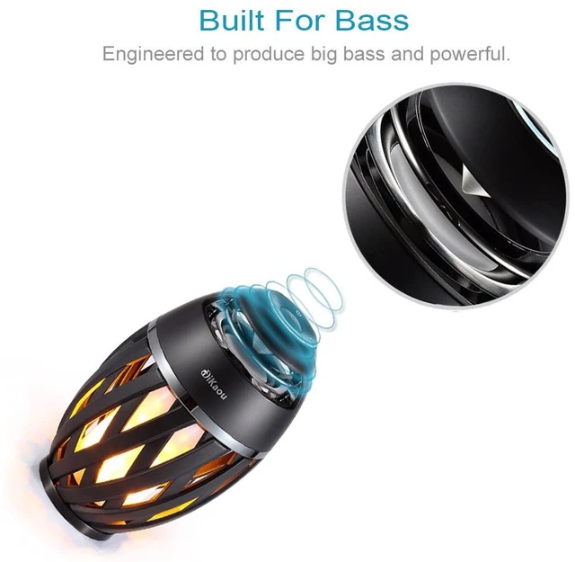 Alt view image 7 of 7 - Led Flame Speaker, Torch Atmosphere Bluetooth Speakers&Outdoor Portable Stereo Speaker with HD Audio and Enhanced Bass,LED flickers Warm Yellow Lights BT4.2 for iPhone/iPad/Android