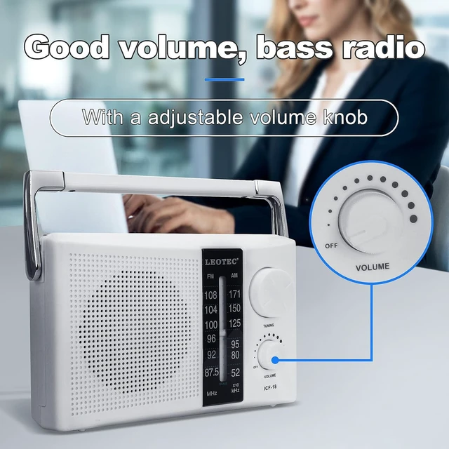 Alt view image 2 of 7 - Radios AM FM Portable Battery Operated or AC Power,Earphone Jack Strong reception,stable signal, AC power and 2*D cell battery, tuning knob,clear dial,big speaker,gift for elders daily use