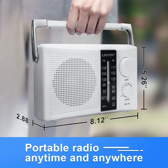 Alt view image 4 of 7 - Radios AM FM Portable Battery Operated or AC Power,Earphone Jack Strong reception,stable signal, AC power and 2*D cell battery, tuning knob,clear dial,big speaker,gift for elders daily use