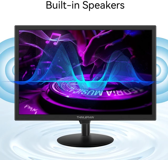 Alt view image 5 of 7 - 19 inch Computer Monitor 1440x900 PC Monitor with HDMI VGA AV BNC USB Ports, 60Hz, 5Ms, VESA, Display Build-in Speakers for Office Home
