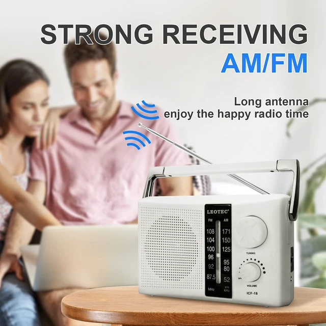 Alt view image 6 of 7 - Radios AM FM Portable Battery Operated or AC Power,Earphone Jack Strong reception,stable signal, AC power and 2*D cell battery, tuning knob,clear dial,big speaker,gift for elders daily use