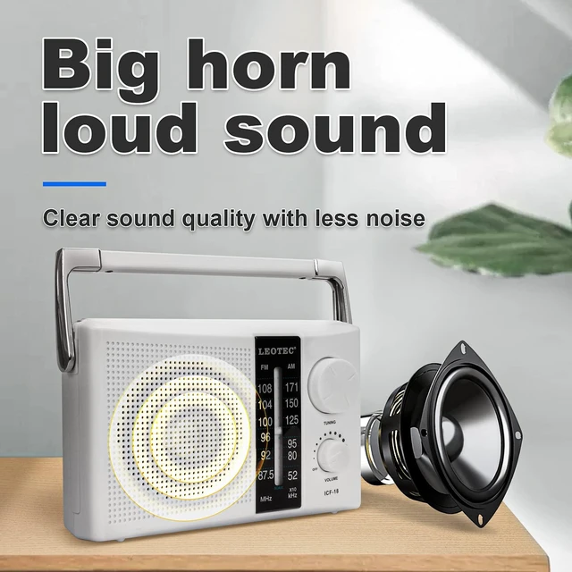 Alt view image 7 of 7 - Radios AM FM Portable Battery Operated or AC Power,Earphone Jack Strong reception,stable signal, AC power and 2*D cell battery, tuning knob,clear dial,big speaker,gift for elders daily use