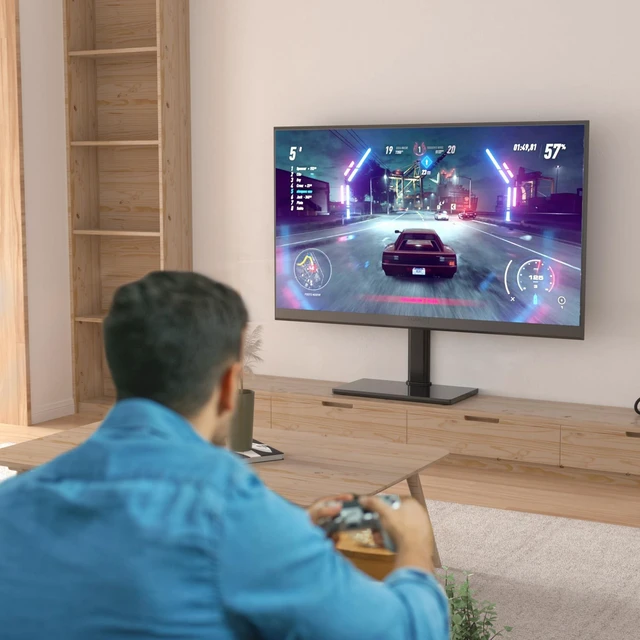 Alt view image 7 of 7 - Universal Swivel TV Stand Base Table Top TV Stand for 32-75 Inch TVs 60 Degree Swivel, 12 Height Adjustable Monitor Mount Stand, Max VESA 600x400mm,Holds up to 99lbs TS204