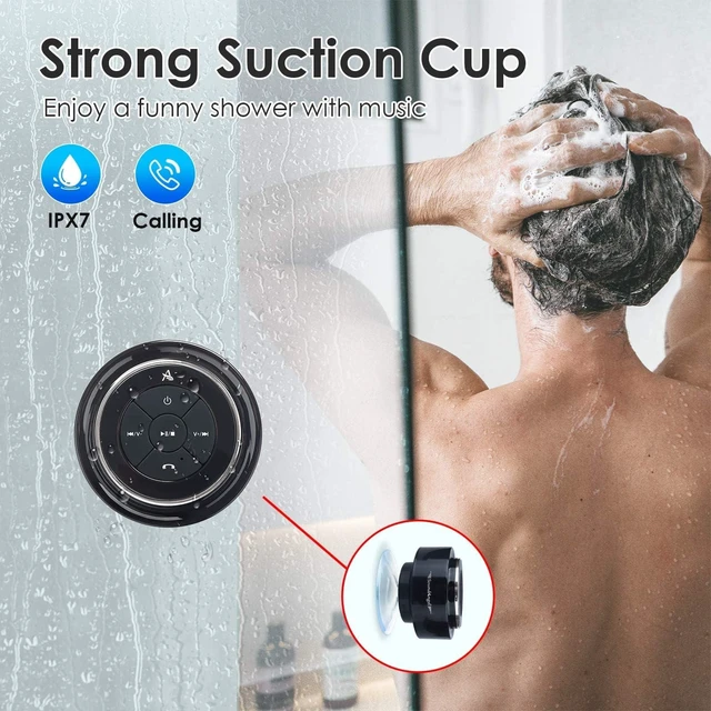 Alt view image 3 of 7 - Pro Shower Speaker (Upgraded) Certified IPX7 Waterproof Bluetooth Premium, 8W Crystal Sound&Rich Bass, 15H Playtime, with Suction Cup, Silicone Lanyard, Ideal Gifts - SoundAngel Mate (2 Gen)