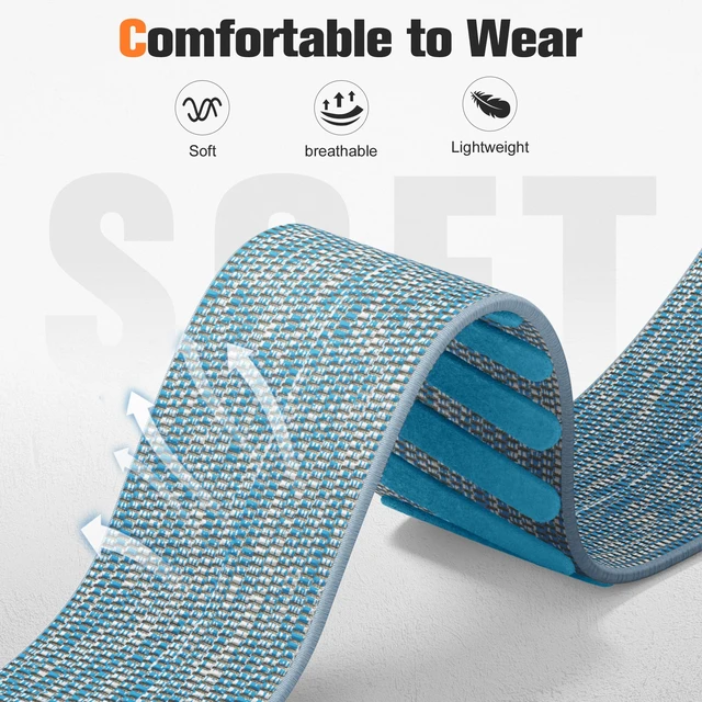 Alt view image 3 of 7 - Sport Band Compatible with Whoop 5.0 Bands One, Peak and Life/MG, Breathable Adjustable Elastic Replacement Soft Nylon Strap Accessories for Whoop Band 5.0 Fitness Tracker, Blue