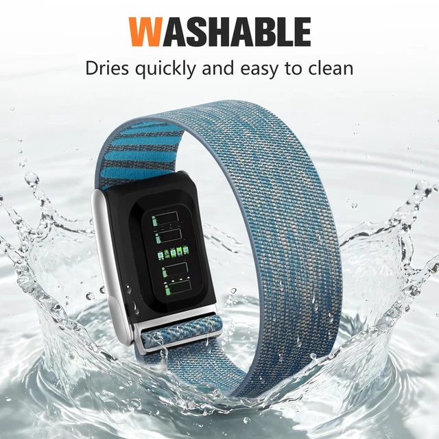 Alt view image 4 of 7 - Sport Band Compatible with Whoop 5.0 Bands One, Peak and Life/MG, Breathable Adjustable Elastic Replacement Soft Nylon Strap Accessories for Whoop Band 5.0 Fitness Tracker, Blue