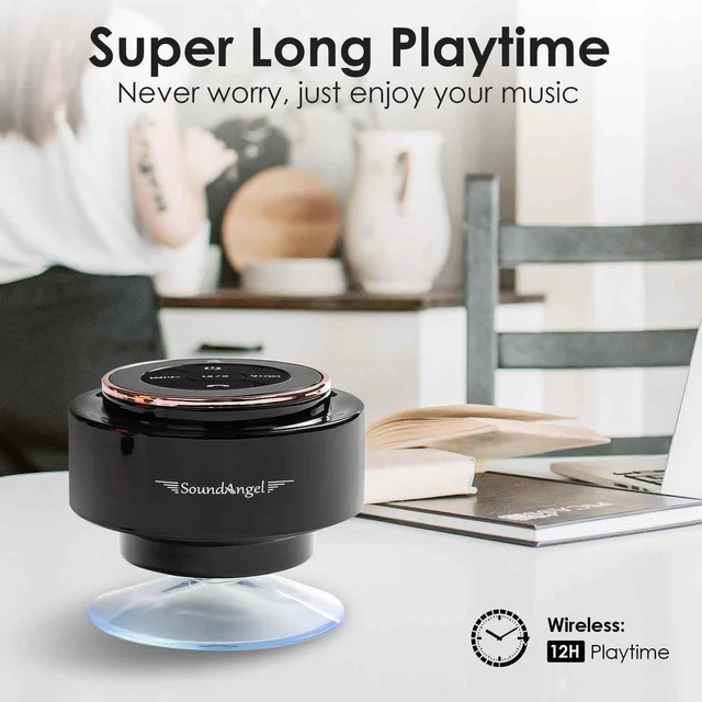 Alt view image 5 of 7 - Pro Shower Speaker (Upgraded) Certified IPX7 Waterproof Bluetooth Premium, 8W Crystal Sound&Rich Bass, 15H Playtime, with Suction Cup, Silicone Lanyard, Ideal Gifts - SoundAngel Mate (2 Gen)