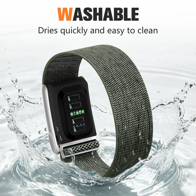 Alt view image 4 of 7 - Sport Band Compatible with Whoop 5.0 Bands One, Peak and Life/MG, Breathable Adjustable Elastic Replacement Soft Nylon Strap Accessories for Whoop Band 5.0 Fitness Tracker, Green