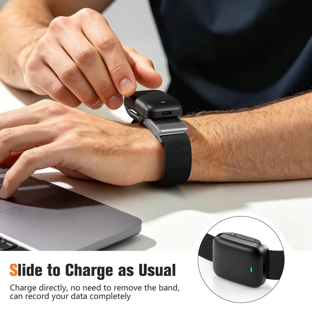 Alt view image 5 of 7 - Sport Band Compatible with Whoop 5.0 Bands One, Peak and Life/MG, Breathable Adjustable Elastic Replacement Soft Nylon Strap Accessories for Whoop Band 5.0 Fitness Tracker, TitaniumBlack