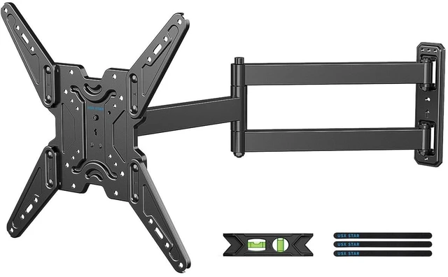 Main image of Corner TV Wall Mount Long Arm Full Motion for 42 50 55 65 inch TVs UL Listed, Fit 32-65" TV, Hold 80lbs, Swivel 180°, Tilt +/-10°, Level +/-4°, 29" Arm Extension, VESA400x400mm, Single Stud
