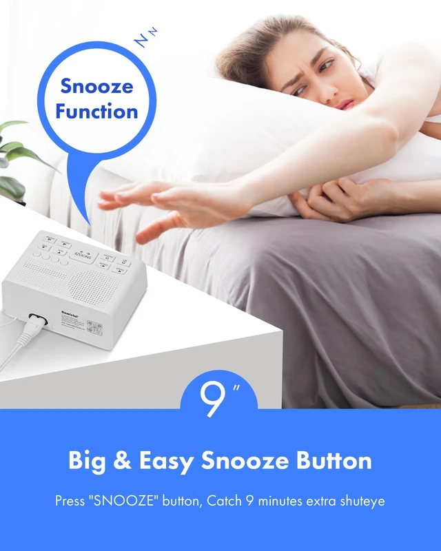 Alt view image 5 of 7 - Digital Alarm Clock Radio with AM/FM Radio, Multi-Colors 1.4 LED Digits, Preset, Sleep Timer and Clear Display with Dimmer for Bedroom Bedside, Outlet Powered with Battery Backup (White)