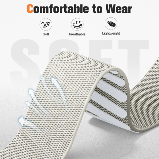 Alt view image 4 of 7 - Sport Band Compatible with Whoop 5.0 Bands One, Peak and Life/MG, Breathable Adjustable Elastic Replacement Soft Nylon Strap Accessories for Whoop Band 5.0 Fitness Tracker, GrayishApricot