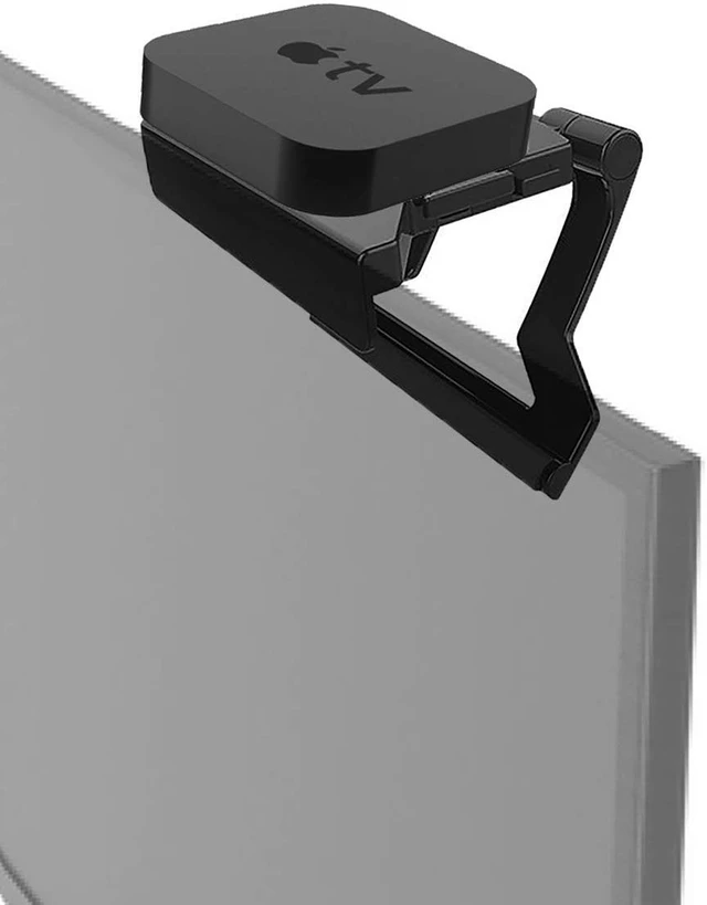 Alt view image 2 of 7 - MP-APM-03-01 Top Shelf TV 5-inch Wide Flat Panel Adjustable Clip Holder for Streaming Device, Media Boxes, Speakers and Made for Apple TV (2 Pack 5 Inch)