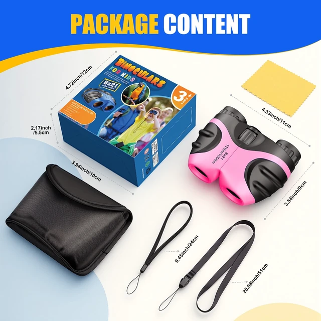 Alt view image 4 of 7 - Toys for 3+ Year Old Boys Girls, Compact Waterproof Binocular for Kids Hunting-Hiking Gifts for Kids Christmas Stocking Stuffers for 3-7 8-10 Year Old Grandkids Toys for Boy Girl