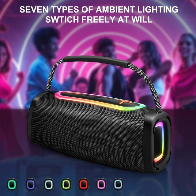 Alt view image 2 of 7 - 2026 Outdoor Bluetooth BT5.4 Speaker: 75W Loud Sound, IPX7 Waterproof with 40H Playtime, Bass, TWS, 6000mAh Portable Wireless Speakers with RBG Light Show for House, Party, Projector, Beach