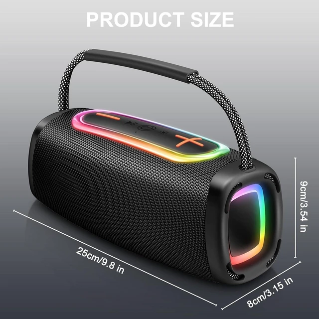 Alt view image 6 of 7 - 2026 Outdoor Bluetooth BT5.4 Speaker: 75W Loud Sound, IPX7 Waterproof with 40H Playtime, Bass, TWS, 6000mAh Portable Wireless Speakers with RBG Light Show for House, Party, Projector, Beach