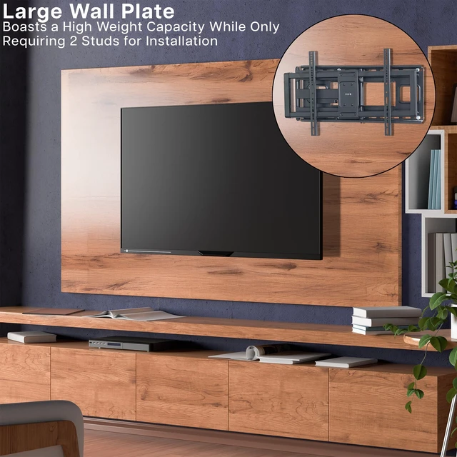 Alt view image 6 of 7 - Black 2-Stud TV Wall Mount for 43-85 in Screens, MOUNT-VW085M Heavy Duty, Fits LCD LED Flat & Curved Screens, Extended Arm Swivel Mount, Max VESA 600x400mm, Holds 176 lbs