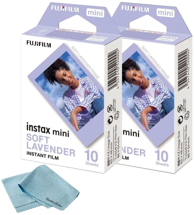 Main image of Soft Lavender Instant Film (10 Sheets) + BluebirdSales Microfiber Cleaning Cloth Creative Photography Bundle (Soft Lavender 2 Pack)