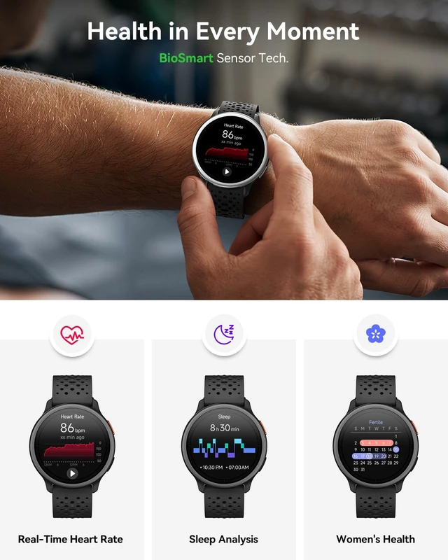 Alt view image 4 of 7 - Smart Watch for Women & Men, Compatible with iPhone & Android 1.27" Fitness Tracker with Bluetooth Calling, HD Touchscreen, Heart Rate & Sleep Tracking, 2 Bands, Perfect Smart Gift