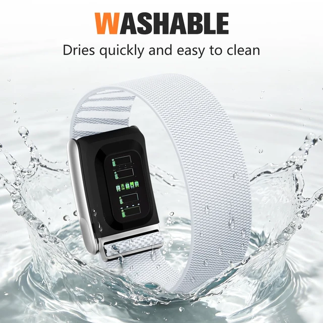 Alt view image 4 of 7 - Sport Band Compatible with Whoop 5.0 Bands One, Peak and Life/MG, Breathable Adjustable Elastic Replacement Soft Nylon Strap Accessories for Whoop Band 5.0 Fitness Tracker, White