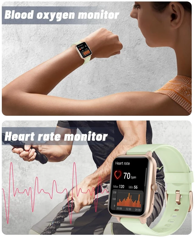 Alt view image 4 of 7 - Smart Watch for Men Women, Bluetooth Call, for iPhone Android Aqua GD 1.8" Fitness Tracker, Heart Rate/Sleep Monitor, Steps Calories Counter, 100+ Sport Types, 200+ Watch Faces, IP68 waterproof