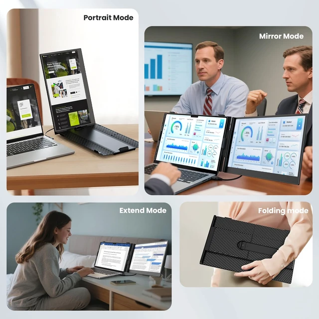 Alt view image 7 of 7 - Laptop Screen Extender, 14-Inch Ultra-Thin & Lightweight, 1080P FHD Portable Travel Monitor, Plug & Play, Laptop Extended Monitor Portable for 13-17 Inch Laptops, Compatible with Win/Mac/Chrome/Linux