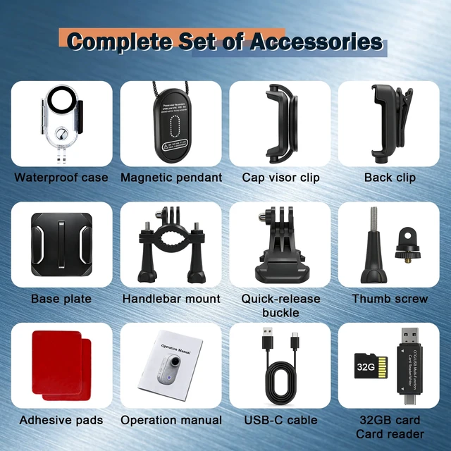 Alt view image 4 of 7 - Mini Body Camera, Audio and Video Recording for Vlogging, Black 32GB Memory Card,10M Waterproof Case,Magnetic Pendant,Necklace Camera,Pov,Underwater Sports,Cycling,Diving,Snorkeling,Hiking