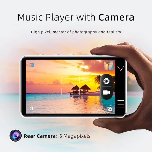 Alt view image 4 of 7 - G7 MP3 MP4 Player, White Portable Media Player with 144GB Memory, Android Interface, Bluetooth WiFi, 4 Inch Touch Screen, Speaker and Camera