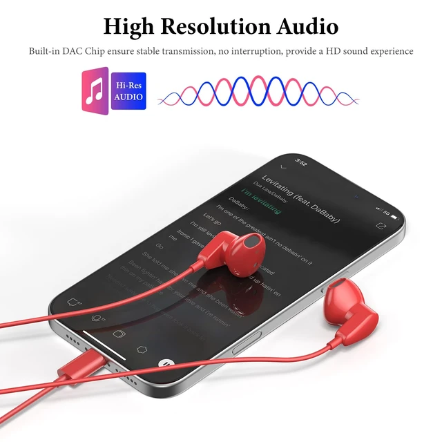 Alt view image 2 of 7 - USB C Headphones for iPhone 18 Pro Max 17 16 15/iPad Air Earbuds HiFi Stereo USB-C Wired Earbuds, Microphone Volume Control, Type C Earphone for Samsung S26 S25 S24 S23 Ultra Pixel 11 10 9 8