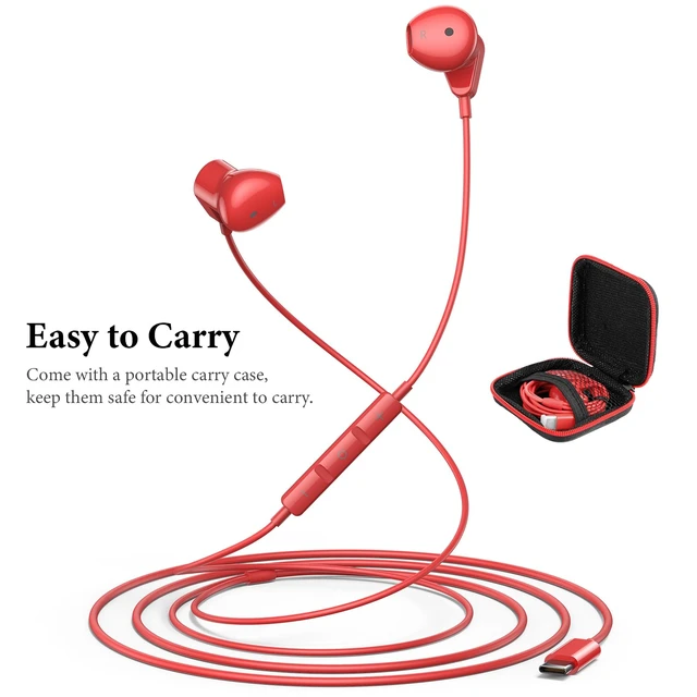 Alt view image 4 of 7 - USB C Headphones for iPhone 18 Pro Max 17 16 15/iPad Air Earbuds HiFi Stereo USB-C Wired Earbuds, Microphone Volume Control, Type C Earphone for Samsung S26 S25 S24 S23 Ultra Pixel 11 10 9 8