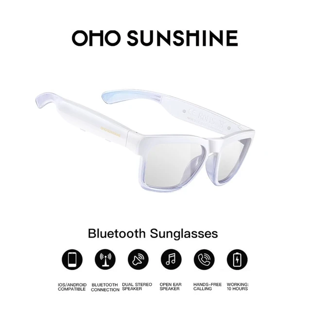 Alt view image 2 of 7 - Open Ear Smart Glasses, UV400 Z87.1 Lightweight Bluetooth Sunglasses Up to 10H Playtime, Hands-Free Calling, Music Playback, Voice Control, Photochromic Lens, Unisex for Daily Wear & Outdoor Use