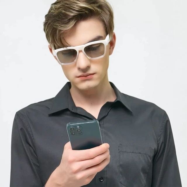 Alt view image 4 of 7 - Open Ear Smart Glasses, UV400 Z87.1 Lightweight Bluetooth Sunglasses Up to 10H Playtime, Hands-Free Calling, Music Playback, Voice Control, Photochromic Lens, Unisex for Daily Wear & Outdoor Use