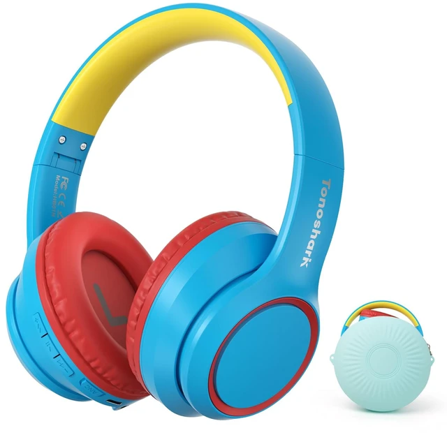 Main image of Kids Bluetooth Headphones with ANC for School Travel Gift Wireless Over-Ear Headphones for Boys Girls, Foldable, Adjustable, Safe Volume, 40H Playtime, Mic for School Travel