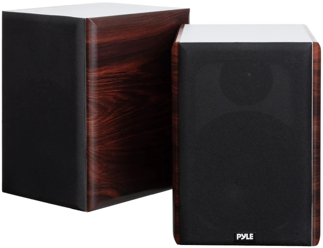 Main image of 6.5" Home Audio Speakers, 2-Way Passive Bookshelf, 240W Max Power, 1" Silk Dome Tweeter, Composite Woofer, Gold Plated 5 Way Binding Post, Rubber Surrounds, Beautiful Wood Grain Finish - Pair