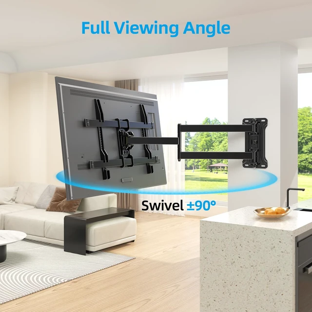 Alt view image 4 of 7 - Corner TV Wall Mount Long Arm TV Mount Bracket for 3280 TVs Full Motion TV Wall Mount With 30 Extension& Swivel & Tilt, Pre-Assembled, Holds Up To 100 Lbs, Max Vesa 600x400mm