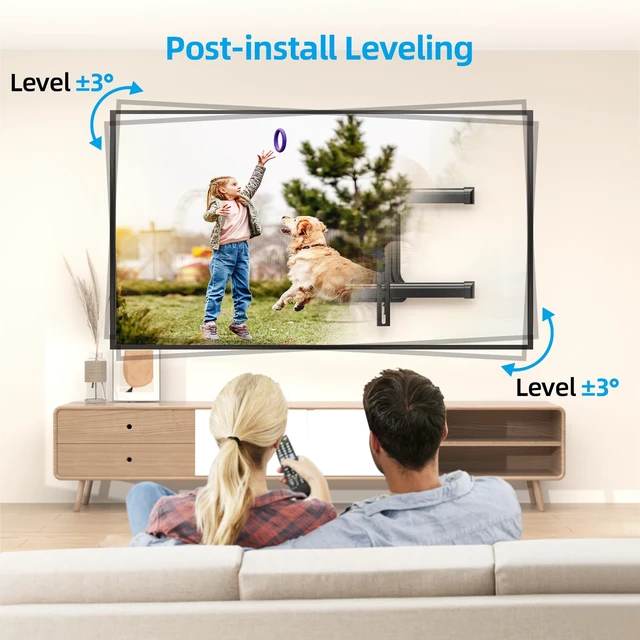 Alt view image 7 of 7 - Corner TV Wall Mount Long Arm TV Mount Bracket for 3280 TVs Full Motion TV Wall Mount With 30 Extension& Swivel & Tilt, Pre-Assembled, Holds Up To 100 Lbs, Max Vesa 600x400mm