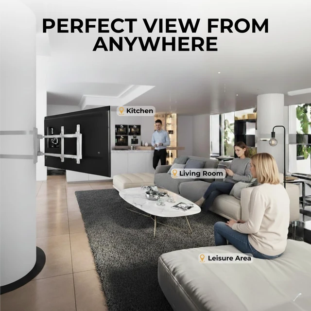 Alt view image 4 of 7 - 32"75" TVs Indoor Swing-Out Arm TV Mount Fits Pillars & Poles, Heavy Duty No Drill Gazebo & Pergola TV Mount, VESA 600x400, Holds 110 lbs