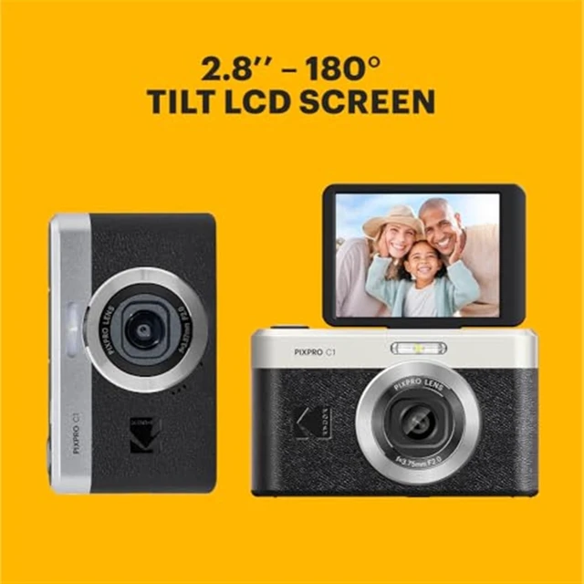 Alt view image 5 of 7 - PIXPRO C1 Compact Digital Camera (Black) Bundle with 32GB microSDHC Card, Protective Camera Case, Hi-Speed USB Card Reader, USB-C Cable, AC Adapter, and Manufacturer Accessories
