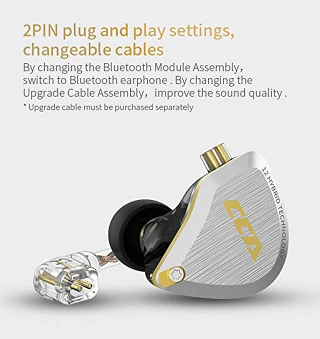 Alt view image 5 of 6 - C12 in Ear Monitor Headphones 5BA 1DD Hybrid HiFi Gaming IEM Earphones Noise Isolating Stereo Wired Earbuds for Musicians Audiophile Singers DJwith mic