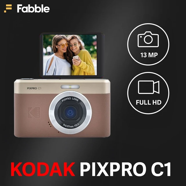 Alt view image 4 of 7 - PIXPRO C1 Compact Digital Camera (Brown) Bundle with 32GB microSDHC Card, Protective Camera Case, Hi-Speed USB Card Reader, USB-C Cable, AC Adapter, and Manufacturer Accessories