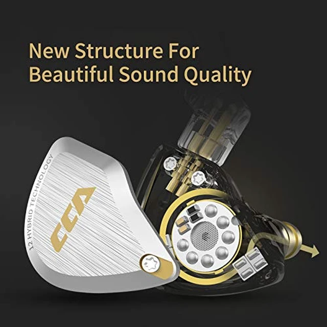 Alt view image 4 of 6 - C12 in Ear Monitor Headphones 5BA 1DD Hybrid HiFi Gaming IEM Earphones Noise Isolating Stereo Wired Earbuds for Musicians Audiophile Singers DJ