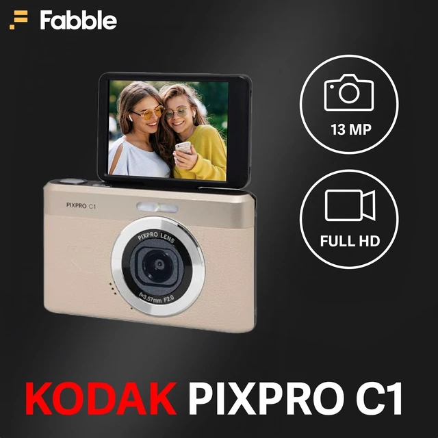 Alt view image 5 of 7 - PIXPRO C1 Compact Digital Camera (Tan) Bundle with 32GB microSDHC Card, Protective Camera Case, Hi-Speed USB Card Reader, USB-C Cable, AC Adapter, and Manufacturer Accessories