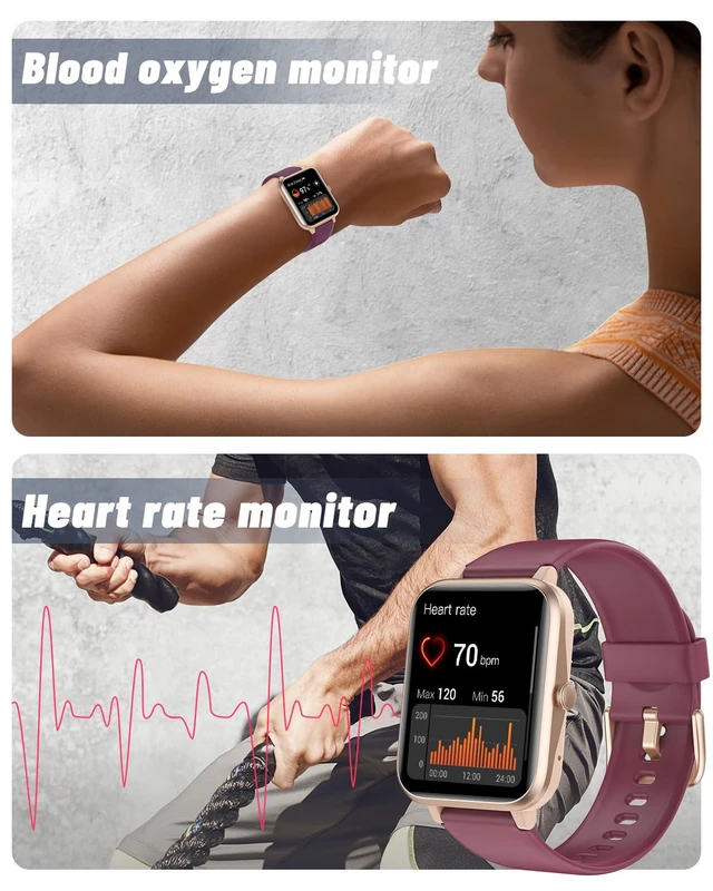 Alt view image 6 of 7 - Smart Watch for Women, Bluetooth Call, for iPhone Android Purple 1.8" Fitness Tracker, Heart Rate/Sleep Monitor, Steps Calories Counter, 100+ Sport Types, 200+ Watch Faces, IP68 waterproof