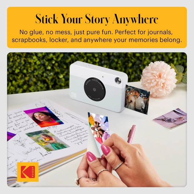 Alt view image 5 of 7 - Printomatic Full-Color Instant Print Camera Starter Bundle + Carrying Case + Zink 20pk Photo Paper - Colorful Photos On 2x3 Sticky-Back Paper - Fun Gift for Birthday Christmas Holiday - Grey
