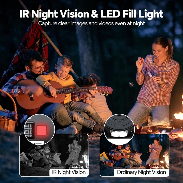 Alt view image 3 of 7 - 5K 56MP Camcorder Video Camera for YouTube Vlogging Night Vision WiFi, 3'' 270° Touchscreen, External Microphone, Stabilizer, Remote, 2 Batteries, 32GB SD Card, Tripod