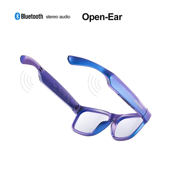 Alt view image 3 of 7 - Open Ear Smart Glasses, UV400 Z87.1 Lightweight Audio Bluetooth Glasses Up to 10H Playtime, Hands-Free Calling, Music Playback, Voice Control, Blue Light Blocking Lens, Unisex for Daily & Outdoor