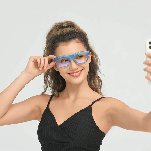 Alt view image 5 of 7 - Open Ear Smart Glasses, UV400 Z87.1 Lightweight Audio Bluetooth Glasses Up to 10H Playtime, Hands-Free Calling, Music Playback, Voice Control, Blue Light Blocking Lens, Unisex for Daily & Outdoor